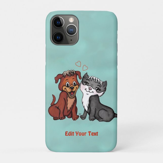 Coques Case-Mate iPhone Kitty et Puppy, Modifier votre texte (Dos)