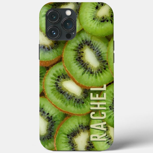 Coques Case-Mate iPhone Kiwi Fruit Green Nom personnalisé (Verso)
