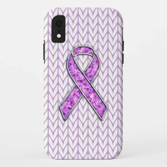Coques Case-Mate iPhone Knit de sensibilisation au ruban rose de style cri (Dos)