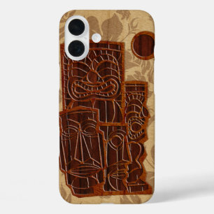 Coque Pour iPhone 16 Plus Koa Wood Tiki Sun Faux Wood Surboard