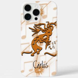 Coques iPhone 16 Pro Max Kokopelli Merrymaker Musicien Avec Notes De Musiqu