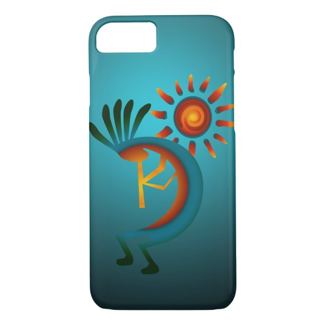 Coques Case-Mate iPhone Kokopelli Sun Sud-Ouest Turquoise (Dos)