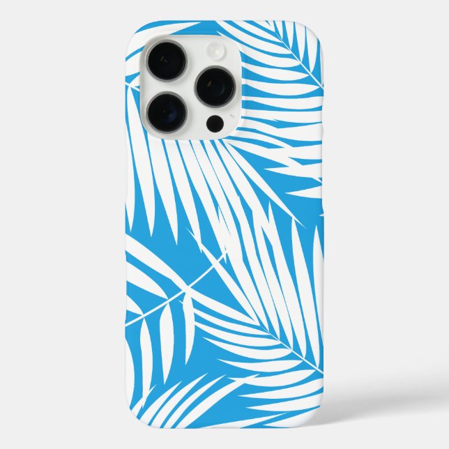 Coques Case-Mate iPhone Kona Palms Hawaiian Leaf Tropical Blue (Verso)