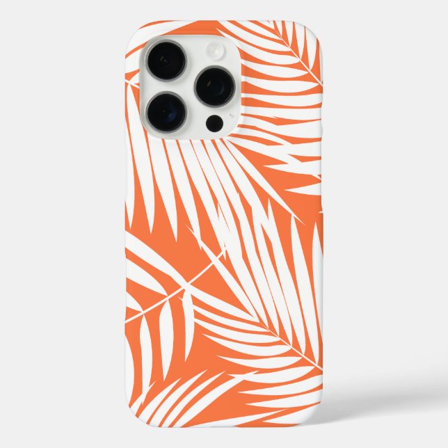 Coques Case-Mate iPhone Kona Palms Hawaiian Leaf Tropical Orange (Verso)