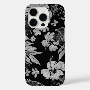 Coque iPhone 16 Pro Kona Times Hibiscus Hawaiian Ingénié Black Grey