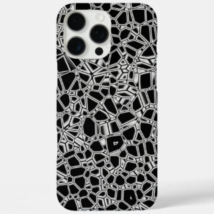 Coque iPhone 16 Pro Max Kryptonite noir blanc abstrait