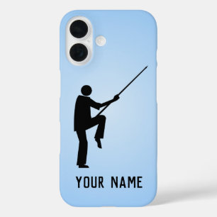 Coque Pour iPhone 16 Kung Fu Martial Artist in Stance, votre nom sur