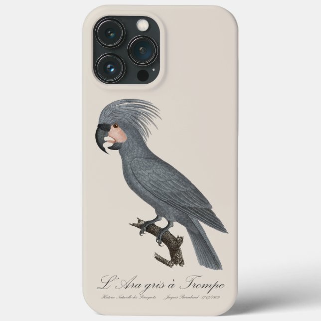 Coques Case-Mate iPhone L’Ara gris à Trompe / Cockatoo Palm gris (Verso)