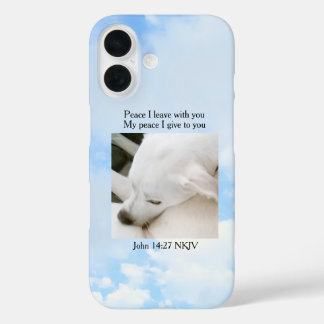 Coque Pour iPhone 16 La Bible de la Paix Verse Une Photo Ciel Bleu Doux