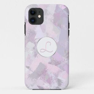 Coque iPhone 11 La brosse abstraite frotte la texture. Monogramme