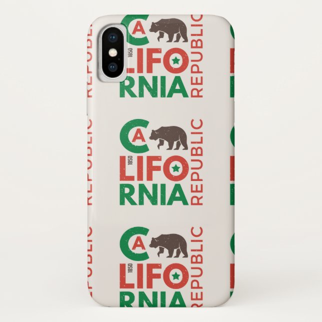 Coques Case-Mate iPhone La Californie avec le logo 2 d'ours gris (Dos)