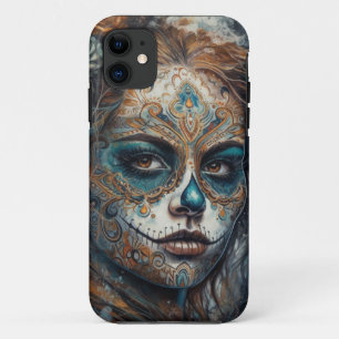 Case-Mate iPhone Case La Catrina Azul Dia de los Muertos Crâne de Sucre