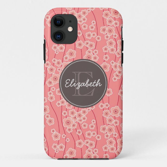 Coques Case-Mate iPhone La cerise rose moderne fleurit décoré d'un (Dos)