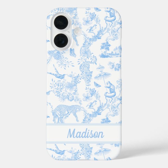 Coques Case-Mate iPhone La Chinoiserie de la Jungle en bleu clair (Verso)