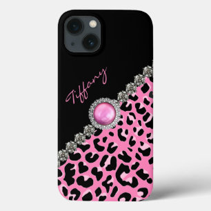 iPhone 13 Coque La copie rose Samsung de Glitzzy Jaguar notent le
