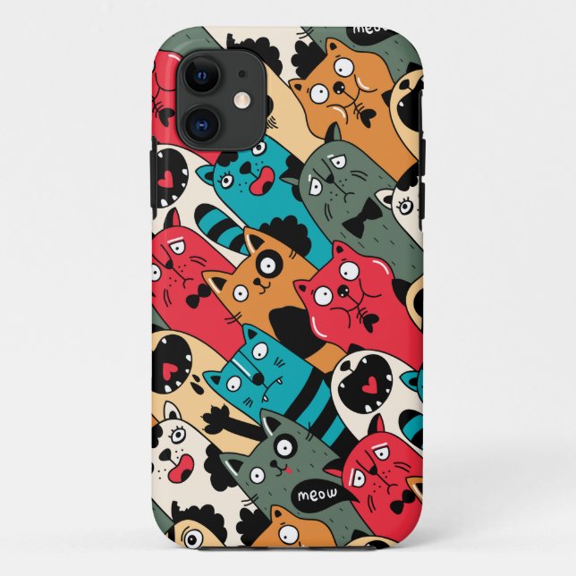 Coques Case-Mate iPhone La Crowd of cats (Dos)