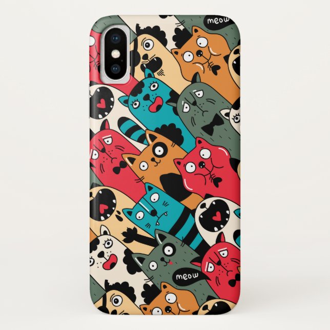 Coques Case-Mate iPhone La Crowd of cats (Dos)
