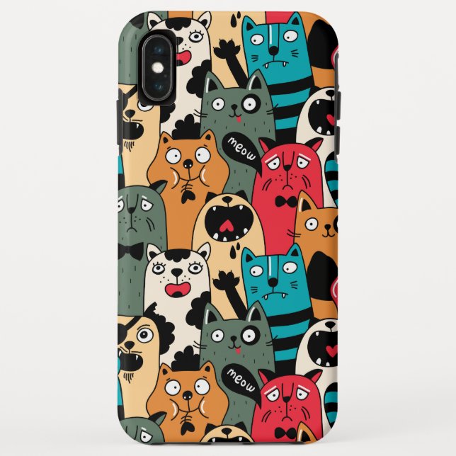 Coques Case-Mate iPhone La Crowd of cats (Dos)