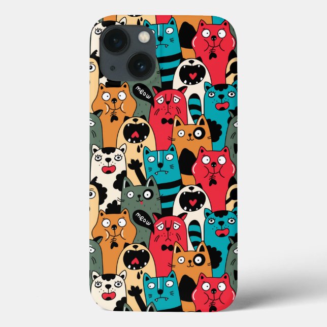 Coques Case-Mate iPhone La Crowd of cats (Verso)