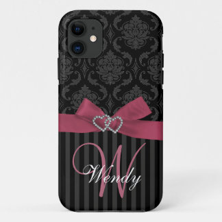 Etui iPhone Case-Mate La damassé grise noire rose barre la caisse de