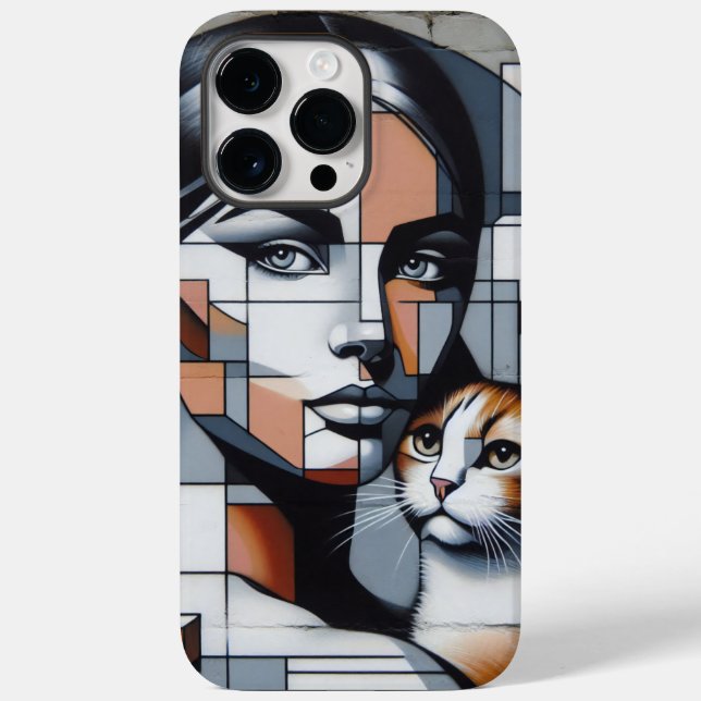 Coques Case-Mate iPhone La dame du chat Graffiti (Verso)