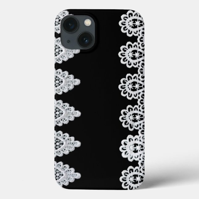 Coques Case-Mate iPhone La dentelle blanche forme une frontière sensible (Verso)