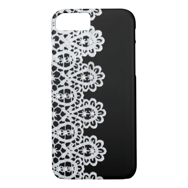 Coques Case-Mate iPhone La dentelle blanche forme une frontière sensible (Dos)