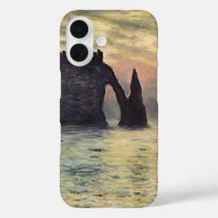 Coques iPhone 16 La falaise Etretat, coucher de soleil de Claude Mo