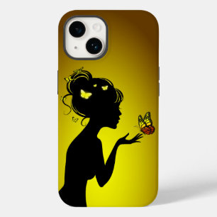 Coque Case-Mate iPhone La femme papillons jaunes