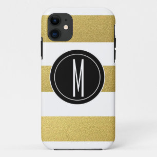 COQUES POUR iPhone LA FEUILLE D'OR BARRE LE MONOGRAMME NOIR DE %PIPE%