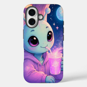 Coque Pour iPhone 16 La fille extraterrestre verte est là pour protéger