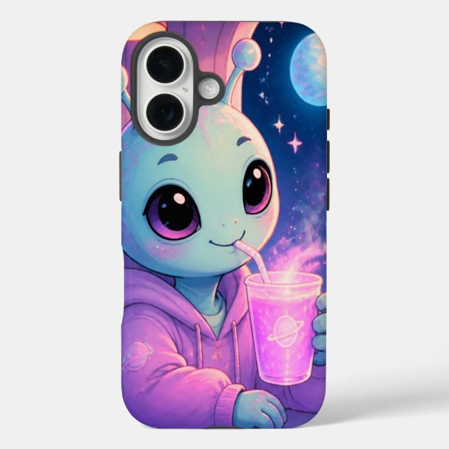 Coques Case-Mate iPhone La fille extraterrestre verte est là pour protéger (Verso)