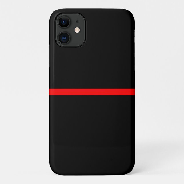 Coques Case-Mate iPhone La fine ligne rouge symbolique sur fond noir solid (Dos)