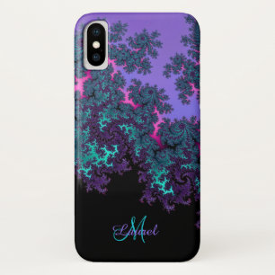 Etui iPhone Case-Mate La fractale turquoise de lavande a personnalisé l