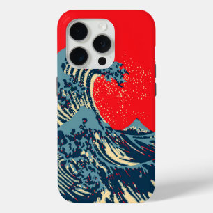 Coque iPhone 15 Pro La grande vague de Hokusai dans le style coloré