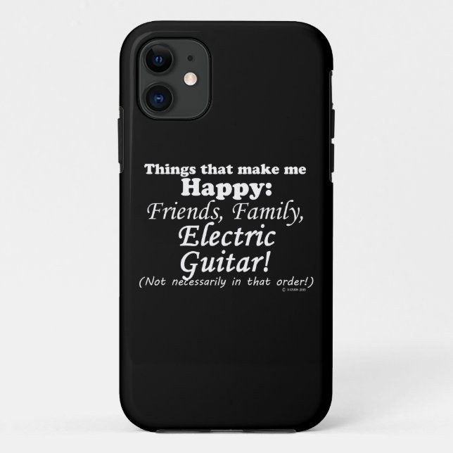 Coques Case-Mate iPhone La Guitare Électrique Me Rend Heureux (Dos)