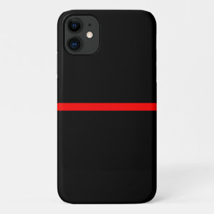 Case-Mate iPhone Case La ligne rouge mince symbolique sur noir solide su