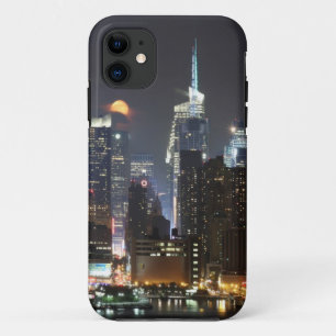 Coque Case-Mate iPhone La lune se lève au-dessus du Midtown New York.