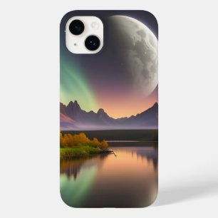 Coque Case-Mate iPhone La lune sur le paysage de montagne