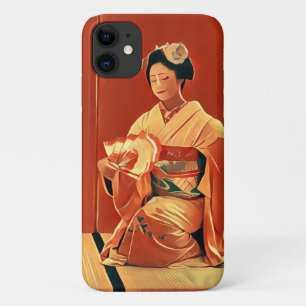 Case-Mate iPhone Case La magnifique Geisha Vintage japonaise en rouge Ki