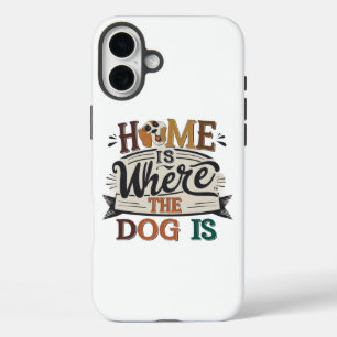 Coque Pour iPhone 16 Plus La maison est Chiens