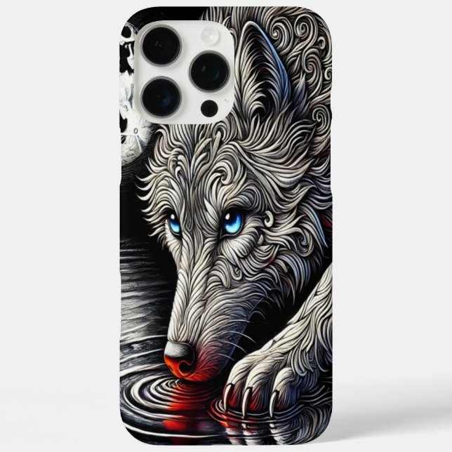 Coques Case-Mate iPhone La majesté de la nuit : Loup blanc (Verso)