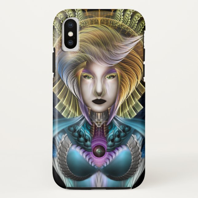 Coques Case-Mate iPhone La Majesté De Trilia Fractal Portrait Imaginaire (Dos)