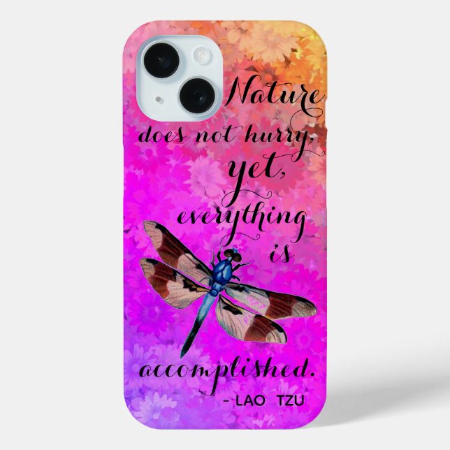 Coques Case-Mate iPhone La Nature Ne Se Précipite Pas Citation Lao Tzu Lib (Verso)