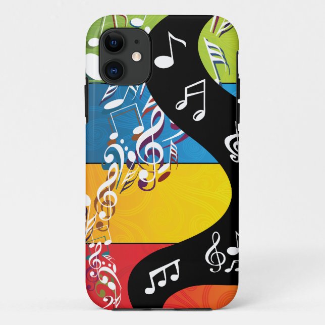 Coques Case-Mate iPhone La note musicale tourbillonne en couleurs (Dos)