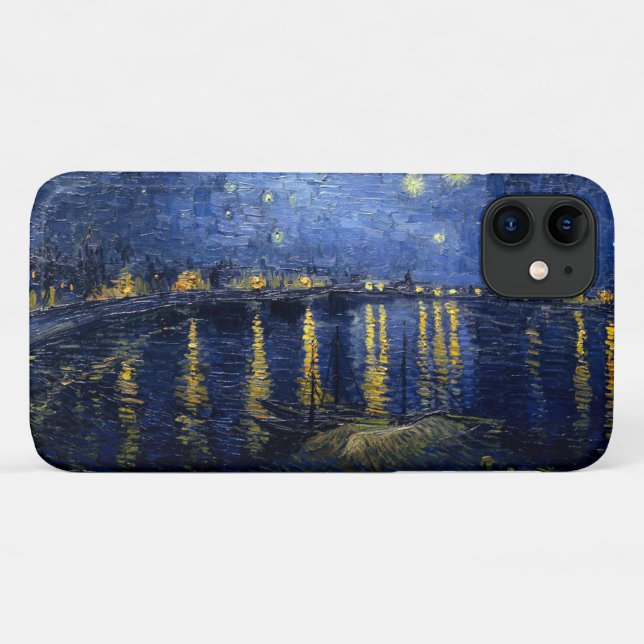 Coques Case-Mate iPhone La nuit étoilée de Vincent van Gogh sur le Rhône (Dos (Horizontal))
