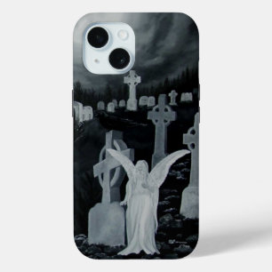 Coque Case-Mate iPhone La nuit sur le cimetière - Angel avec Corbeau