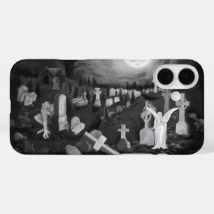 Coque Pour iPhone 16 Plus La nuit sur le cimetière - Angel avec Diable