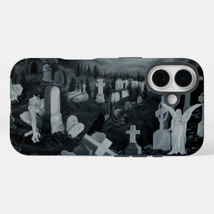 Coque Pour iPhone 16 La nuit sur le cimetière - Angel avec Diable