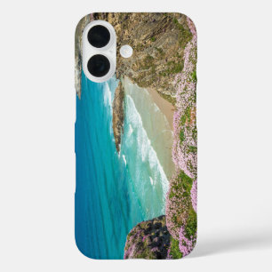 Coque Pour iPhone 16 La plage de Newquay à North Cornwall falaise de fl